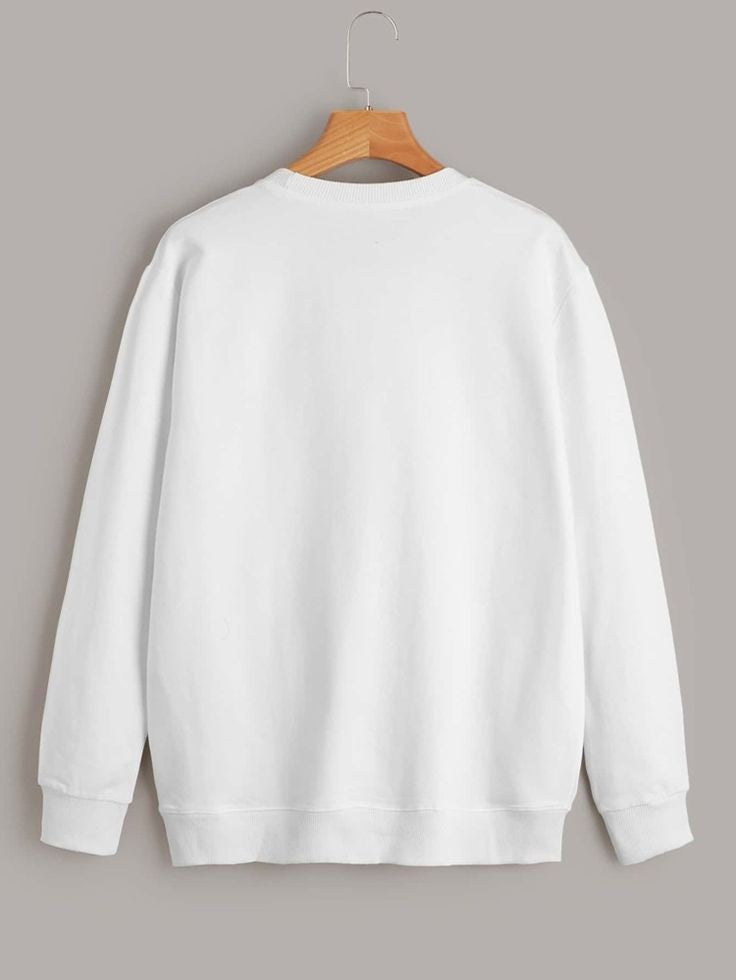 CUiTO™ White Sweat shirt Cotton 320 GSM Printed House Design